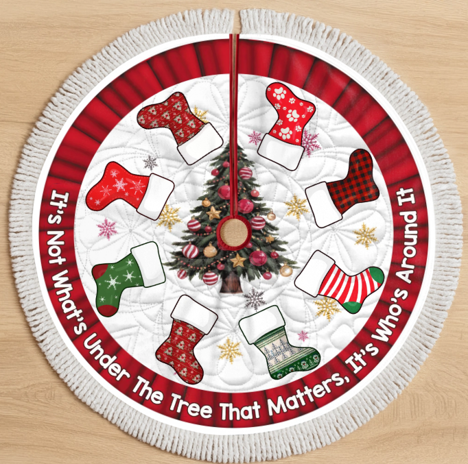 Snowman Tree Skirt -Christmas Birthday Gifts For Mom, Dad, Brother, Sister, Kids - Hearts Shine Together This Christmas