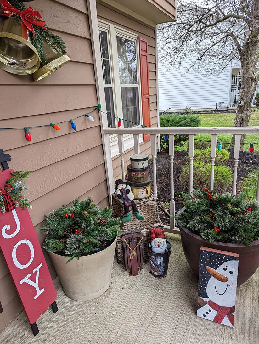 Pre-lit Artificial Christmas Tree Urn Filler 🎀 Weatherproof sparkle for entryways and patios