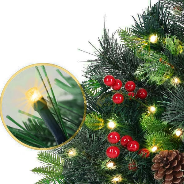 Pre-lit Artificial Christmas Tree Urn Filler 🎀 Weatherproof sparkle for entryways and patios