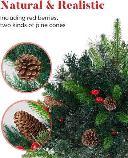 Pre-lit Artificial Christmas Tree Urn Filler 🎀 Weatherproof sparkle for entryways and patios